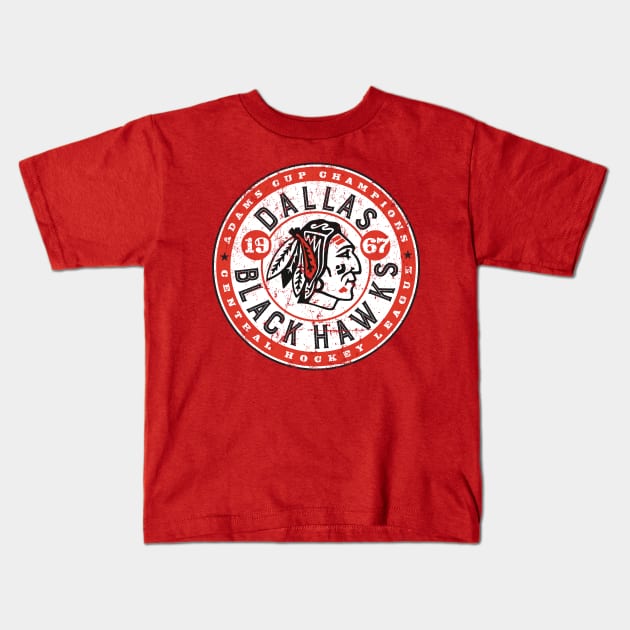 Dallas Black Hawks Kids T-Shirt by MindsparkCreative